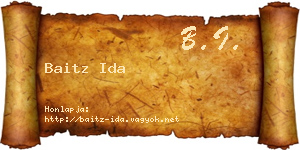 Baitz Ida névjegykártya